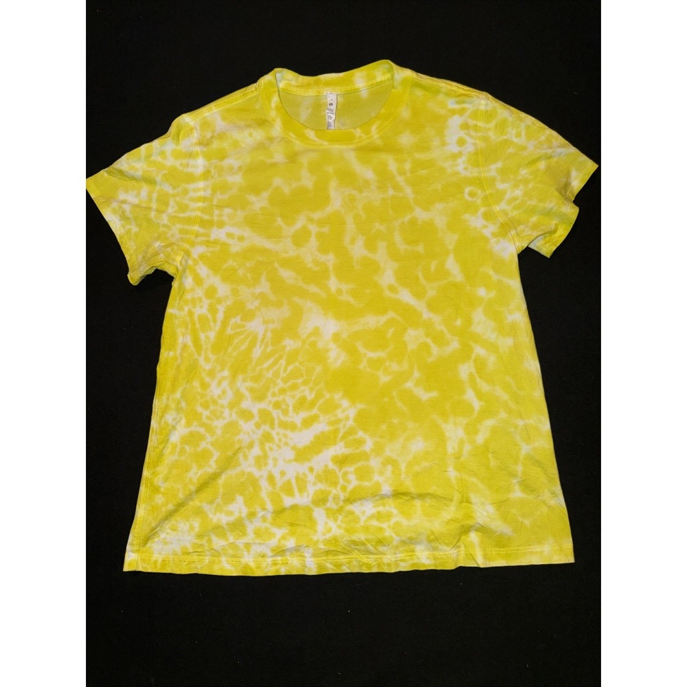 LULULEMON- All Yours Cotton T-Shirt Tie Dye Marmoleado Highlight Yellow Size 6